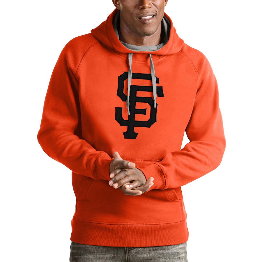Men's San Francisco Giants Antigua Orange Victory Pullover Team Logo Hoodie