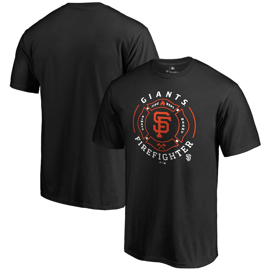 Men's San Francisco Giants Black Firefighter T-Shirt Men's San Francisco Giants Black Firefighter T-Shirt