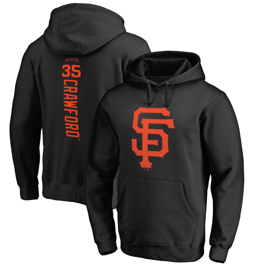 Men's San Francisco Giants Brandon Crawford Black Backer Pullover Hoodie Men's San Francisco Giants Brandon Crawford Black Backer Pullover Hoodie