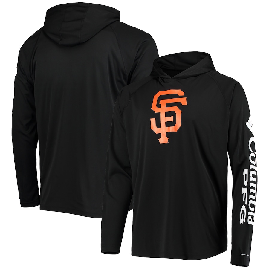 Men's San Francisco Giants Columbia Black Terminal Tackle Omni-Shade Raglan Pullover Hoodie Men's San Francisco Giants Columbia Black Terminal Tackle Omni-Shade Raglan Pullover Hoodie