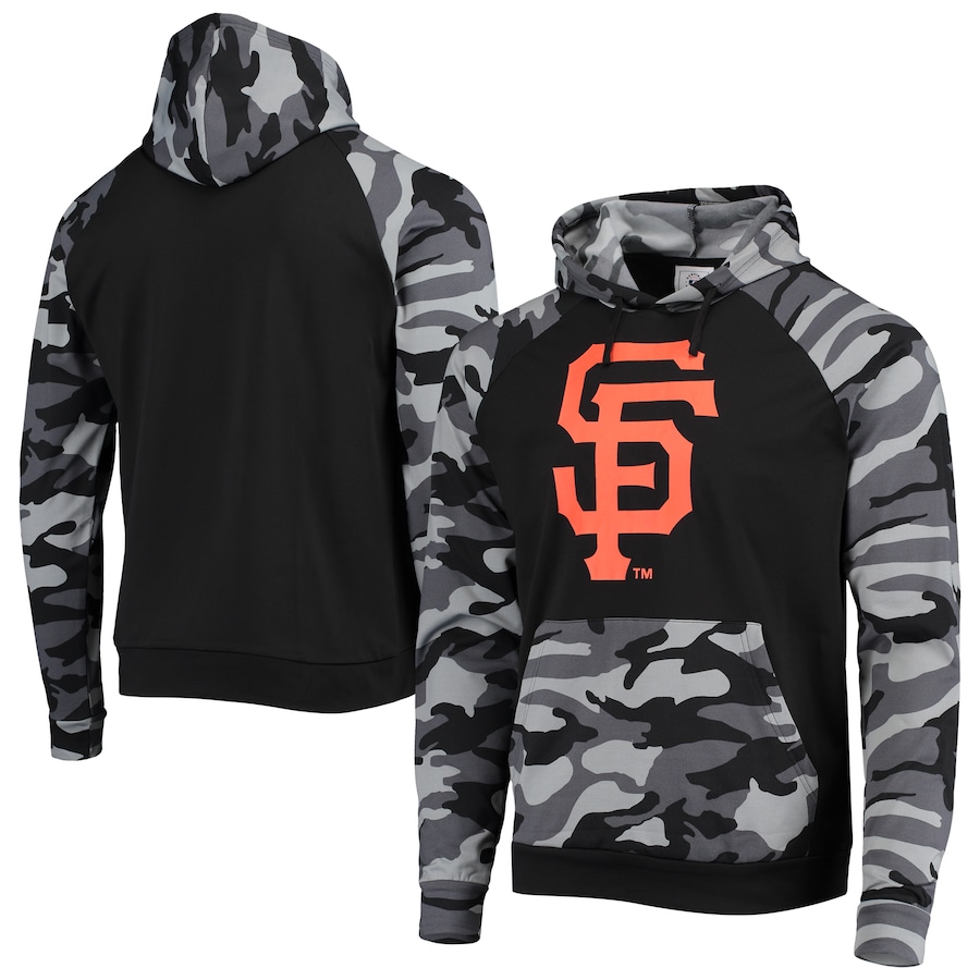 Men's San Francisco Giants FOCO Black Camo Raglan Pullover Hoodie Men's San Francisco Giants FOCO Black Camo Raglan Pullover Hoodie