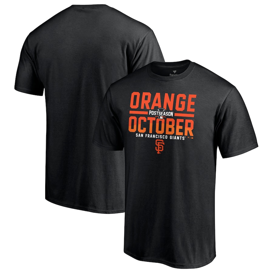 Men's San Francisco Giants Black 2021 Postseason Orange October T-Shirt Men's San Francisco Giants Black 2021 Postseason Orange October T-Shirt