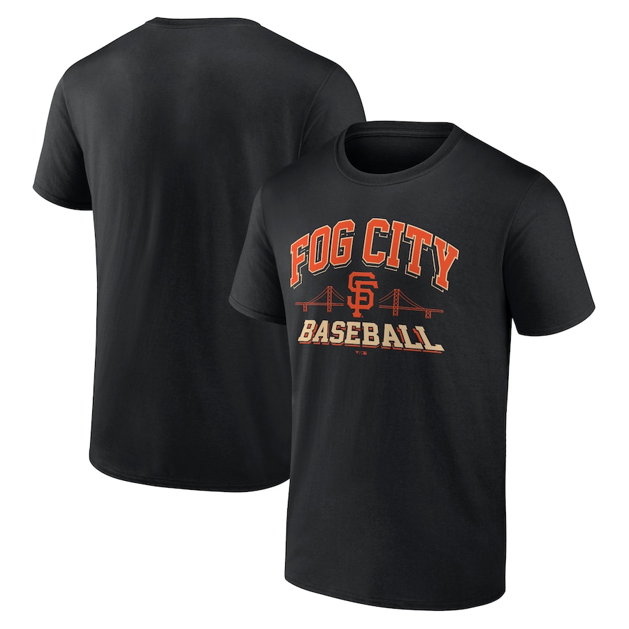 Men's San Francisco Giants Black Fog City Baseball T-Shirt