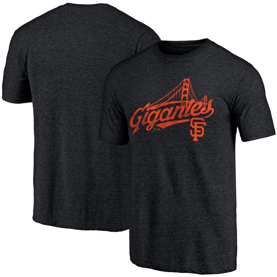 Men's San Francisco Giants Black Gigantes Hometown Collection Tri-Blend T-Shirt Men's San Francisco Giants Black Gigantes Hometown Collection Tri-Blend T-Shirt