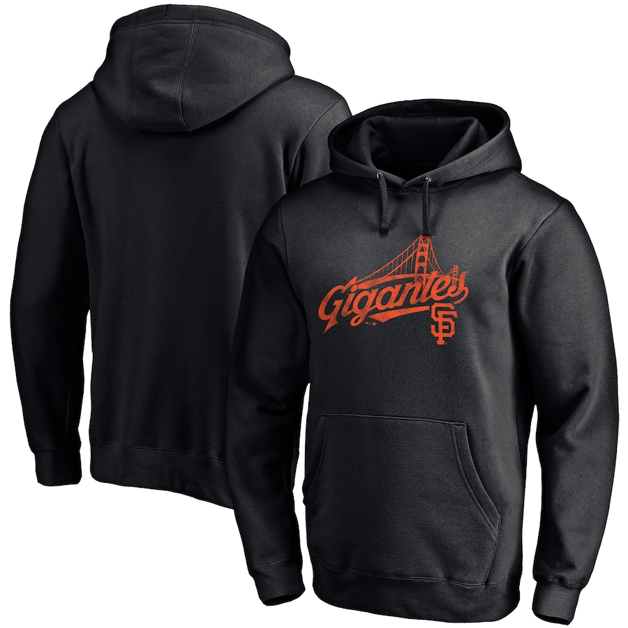 Men's San Francisco Giants Black Gigantes Team Fitted Pullover Hoodie Men's San Francisco Giants Black Gigantes Team Fitted Pullover Hoodie