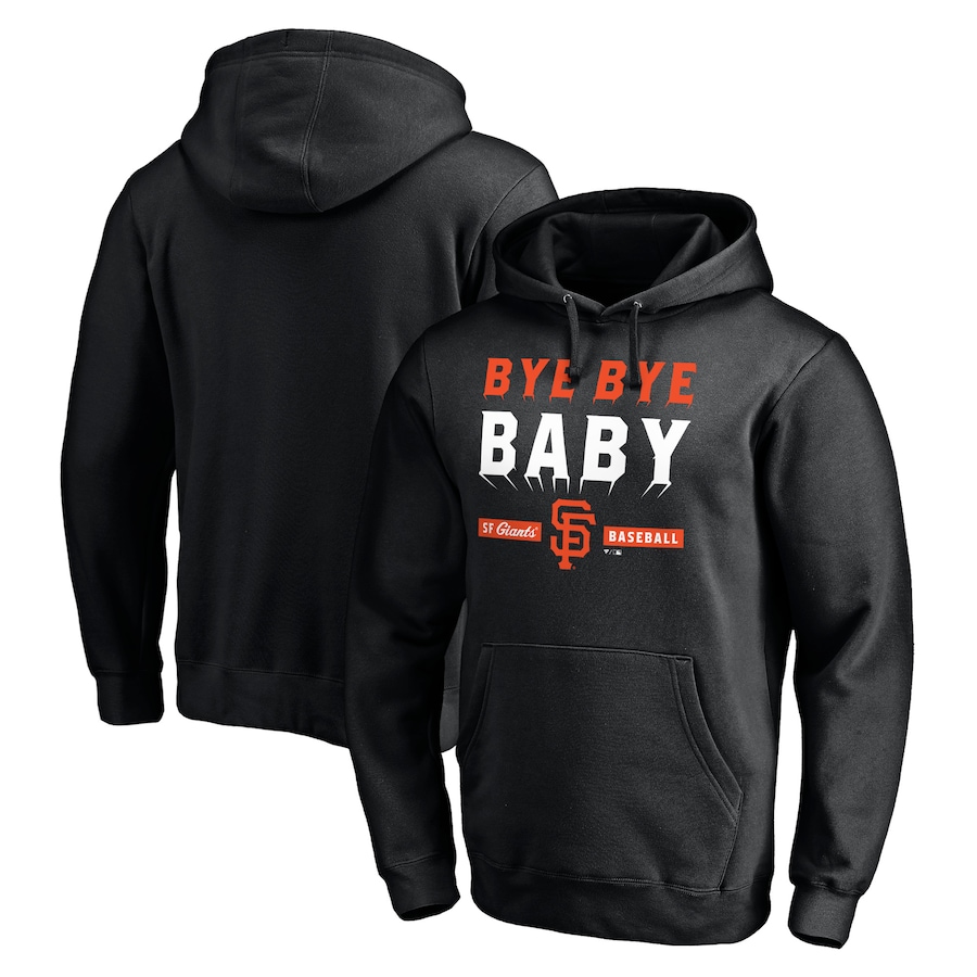 Men's San Francisco Giants Black Hometown Bye Bye Baby Fitted Pullover Hoodie Men's San Francisco Giants Black Hometown Bye Bye Baby Fitted Pullover Hoodie