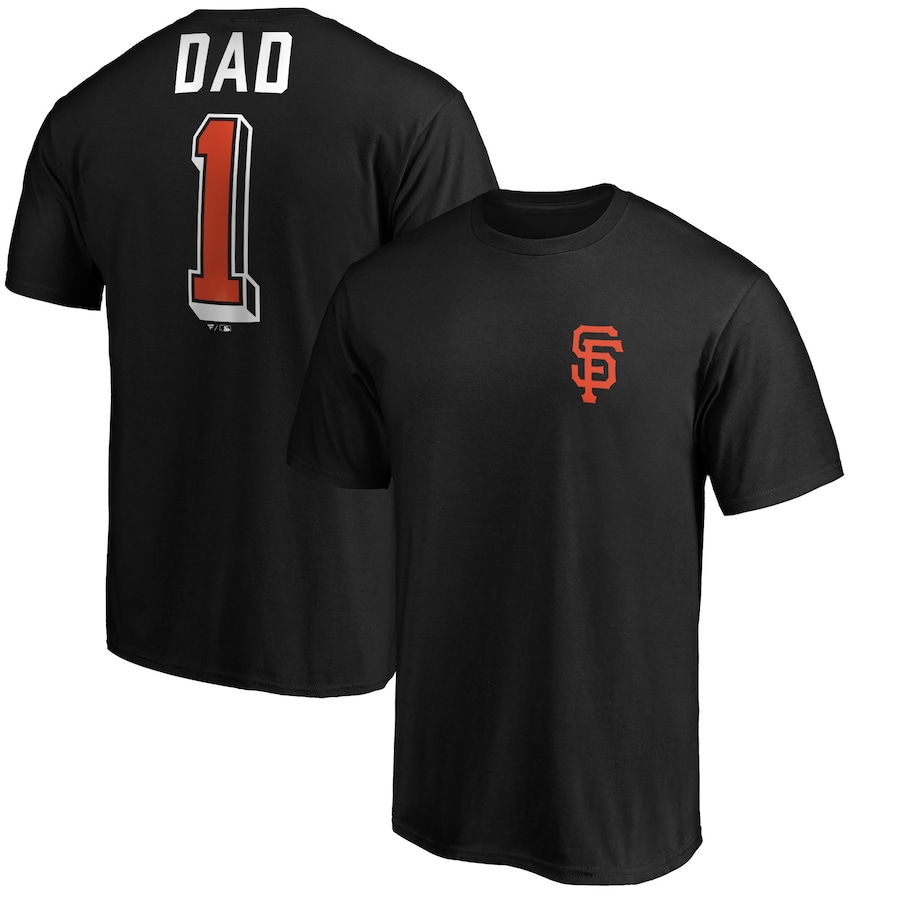 Men's San Francisco Giants Black Number One Dad T-Shirt Men's San Francisco Giants Black Number One Dad T-Shirt