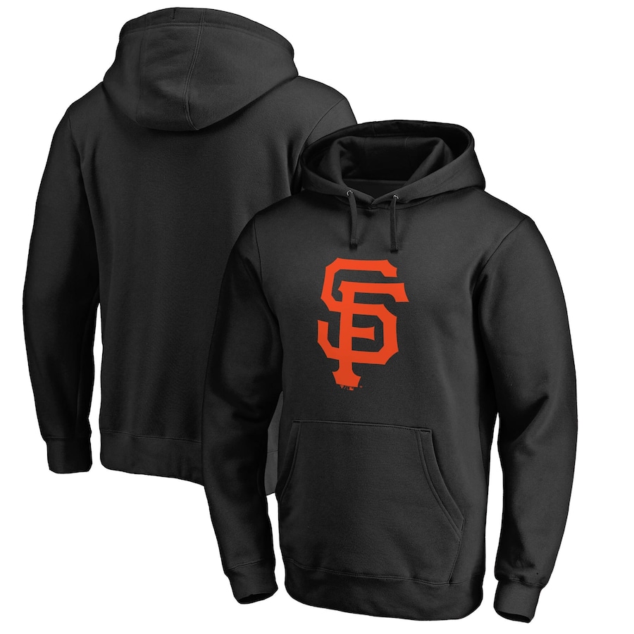 Men's San Francisco Giants Black Official Logo Fitted Pullover Hoodie Men's San Francisco Giants Black Official Logo Fitted Pullover Hoodie