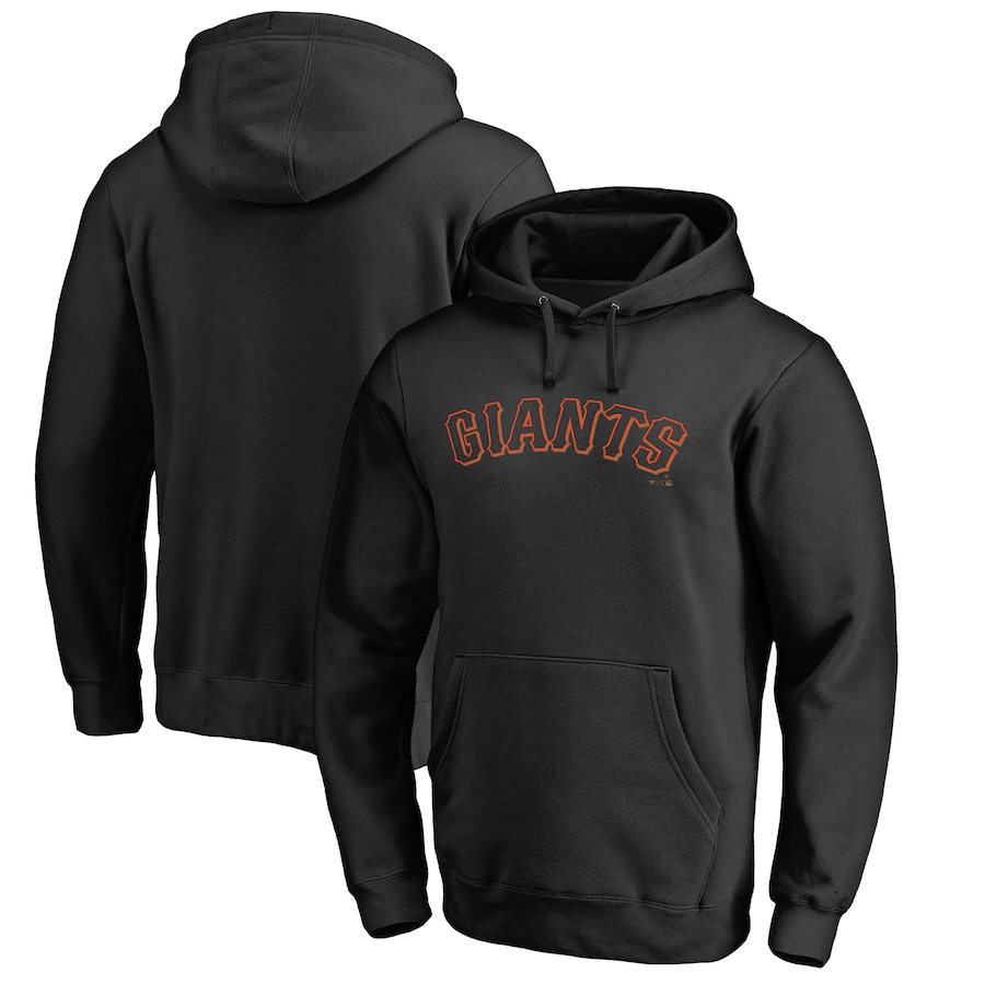 Men's San Francisco Giants Black Official Wordmark Fitted Pullover Hoodie Men's San Francisco Giants Black Official Wordmark Fitted Pullover Hoodie