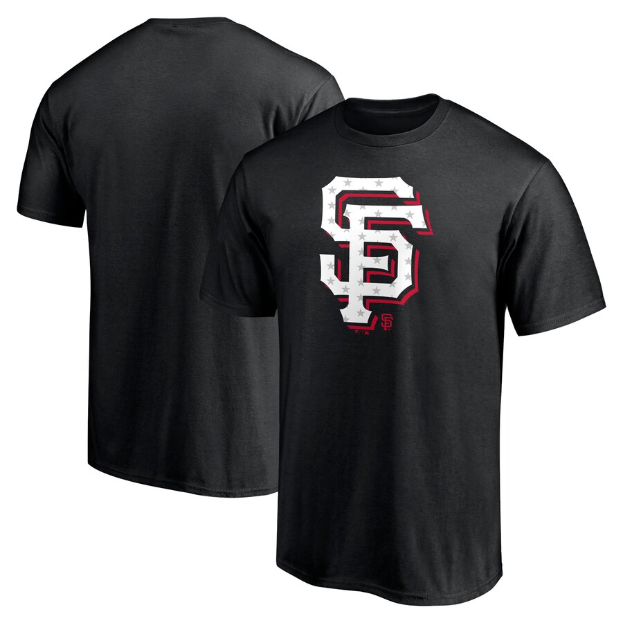 Men's San Francisco Giants Black Red White and Team Logo T-Shirt