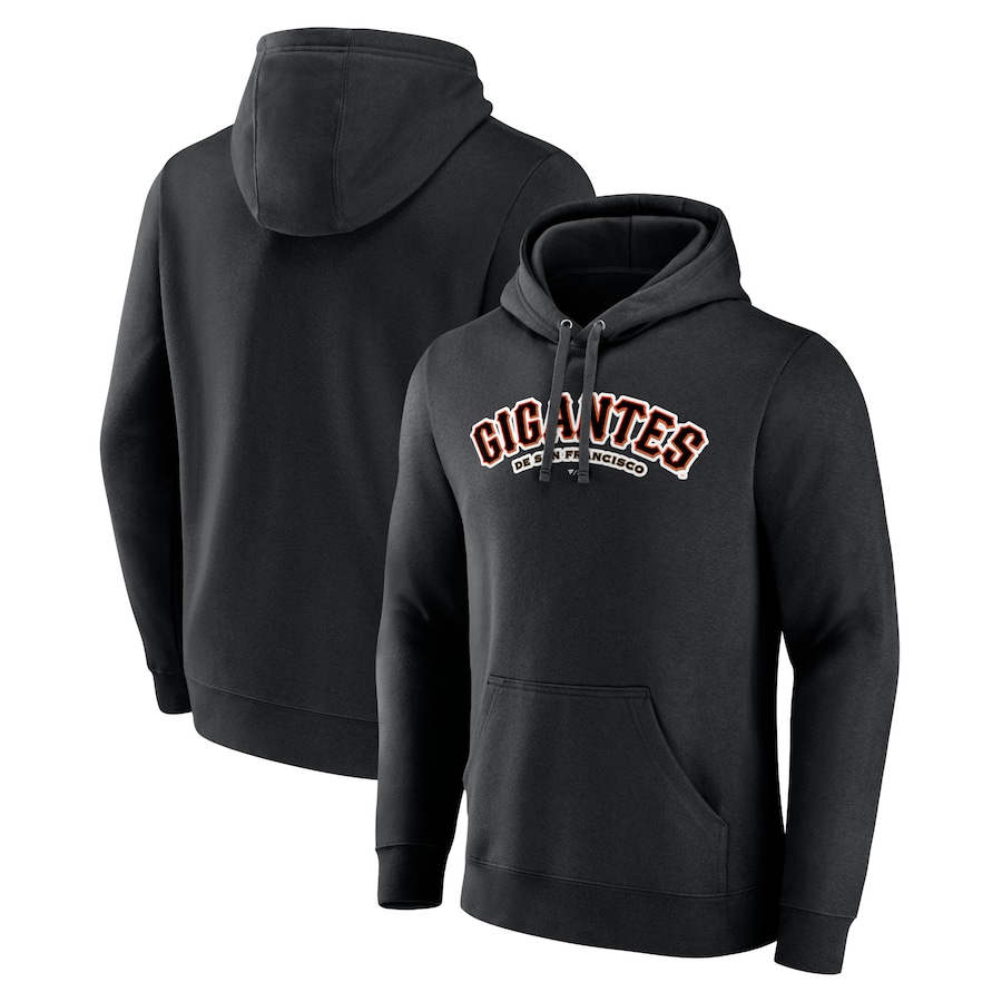 Men's San Francisco Giants Black Spanish Logo Pullover Hoodie Men's San Francisco Giants Black Spanish Logo Pullover Hoodie