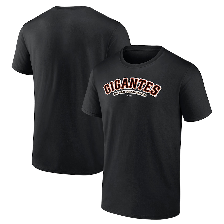 Men's San Francisco Giants Black Spanish Logo T-Shirt Men's San Francisco Giants Black Spanish Logo T-Shirt