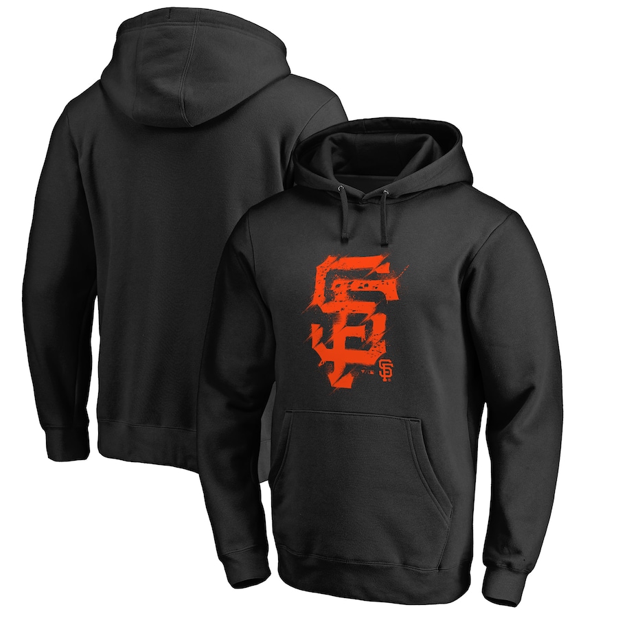 Men's San Francisco Giants Black Splatter Logo Pullover Hoodie Men's San Francisco Giants Black Splatter Logo Pullover Hoodie