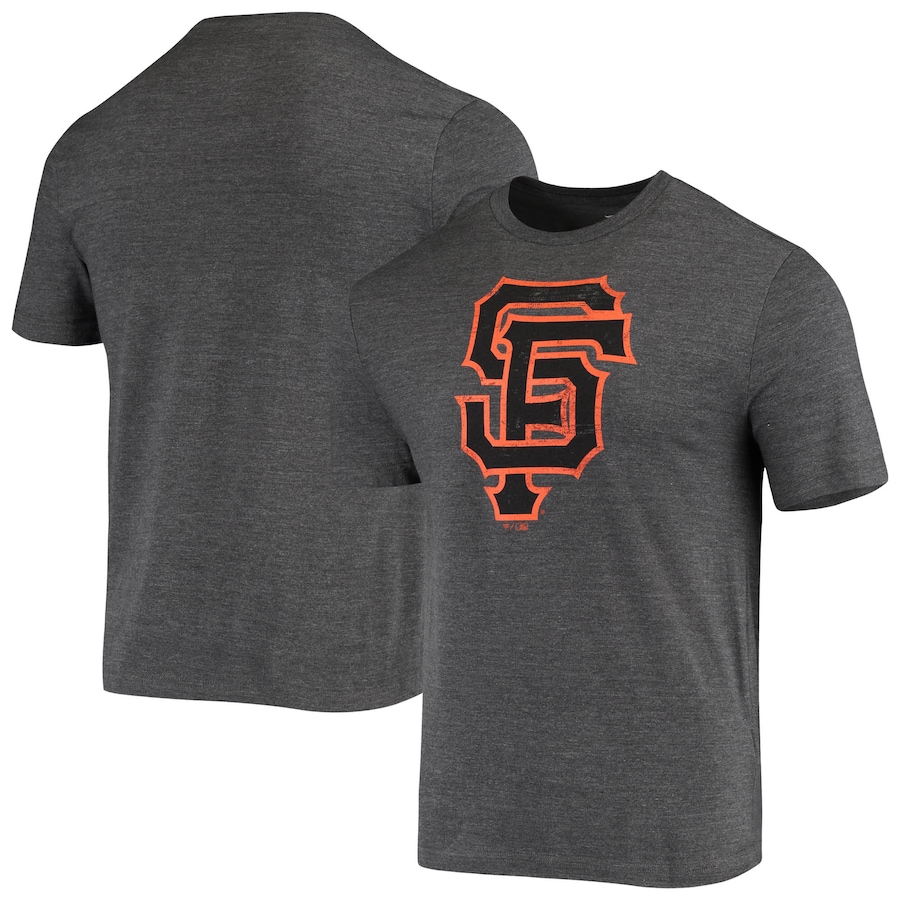 Men's San Francisco Giants Charcoal Weathered Official Logo Tri-Blend T-Shirt Men's San Francisco Giants Charcoal Weathered Official Logo Tri-Blend T-Shirt