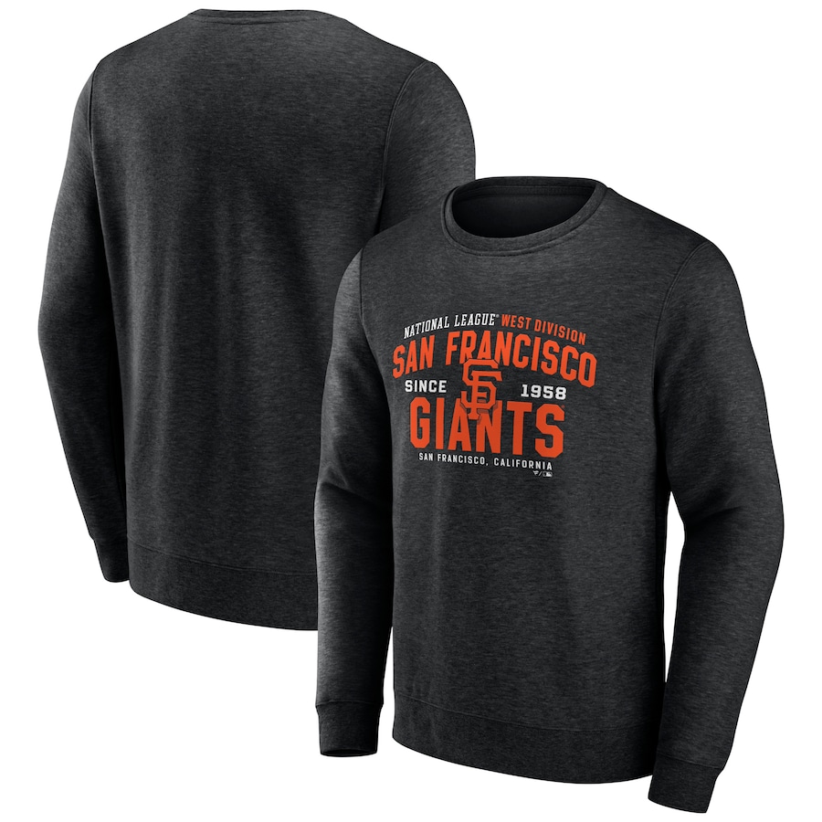 Men's San Francisco Giants Heathered Black Classic Move Pullover Sweatshirt Men's San Francisco Giants Heathered Black Classic Move Pullover Sweatshirt
