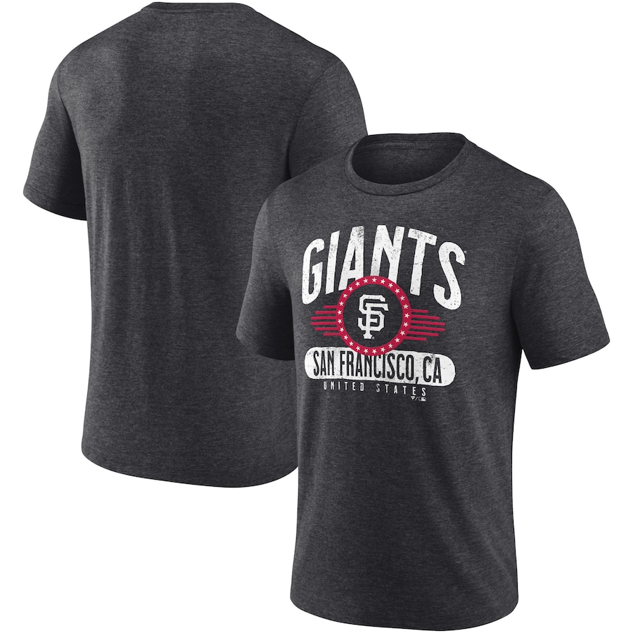 Men's San Francisco Giants Heathered Charcoal Badge of Honor Tri-Blend T-Shirt