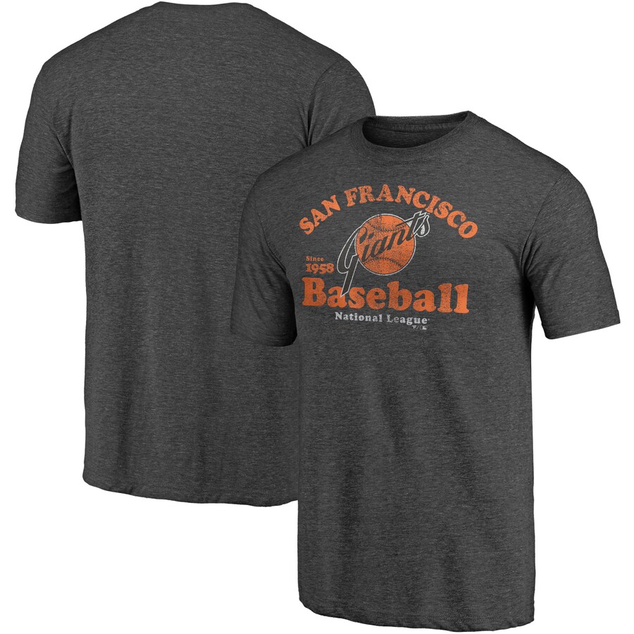 Men's San Francisco Giants Heathered Charcoal Cooperstown Collection True Classics Tri-Blend T-Shirt Men's San Francisco Giants Heathered Charcoal Cooperstown Collection True Classics Tri-Blend T-Shirt