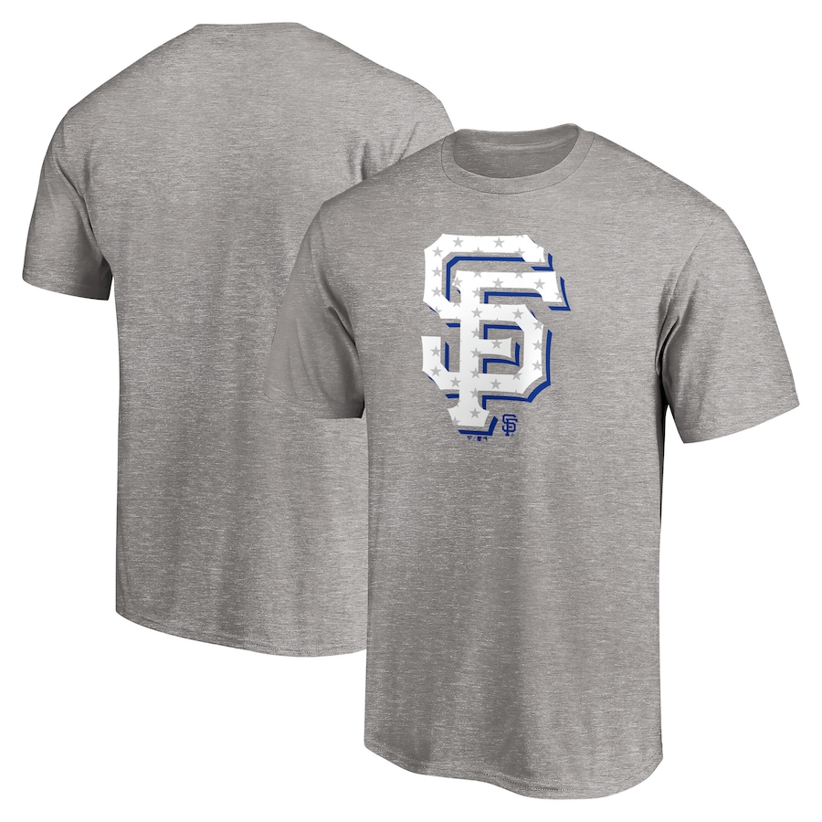 Men's San Francisco Giants Heathered Gray Red White and Team Logo T-Shirt Men's San Francisco Giants Heathered Gray Red White and Team Logo T-Shirt