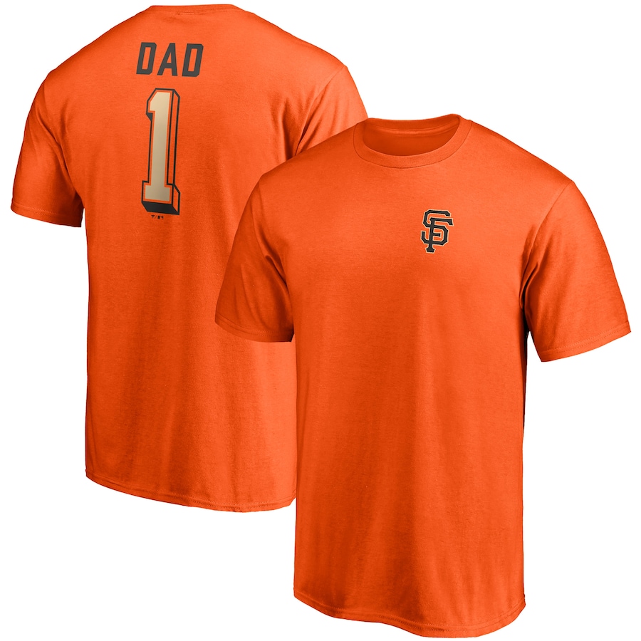 Men's San Francisco Giants Orange Number One Dad Team T-Shirt Men's San Francisco Giants Orange Number One Dad Team T-Shirt