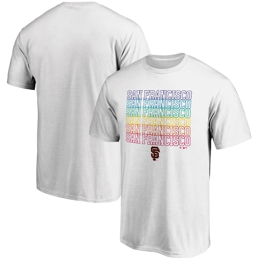 Men's San Francisco Giants White Logo City Pride T-Shirt