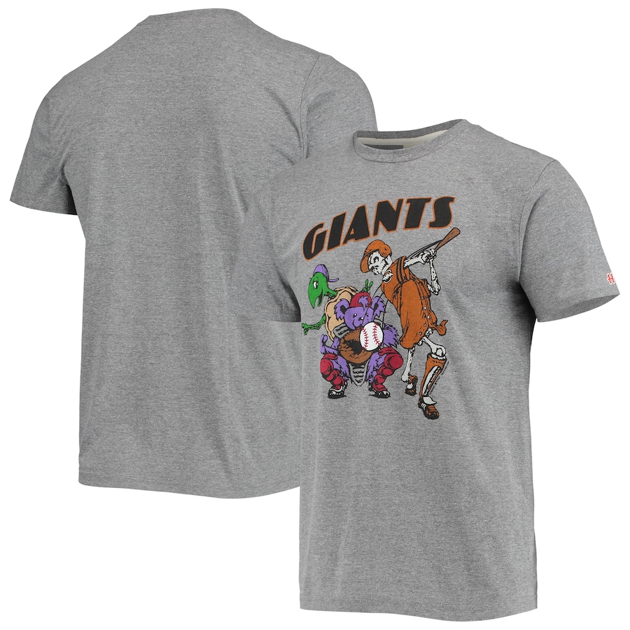 Men's San Francisco Giants Homage Heathered Gray Grateful Dead Tri-Blend T-Shirt