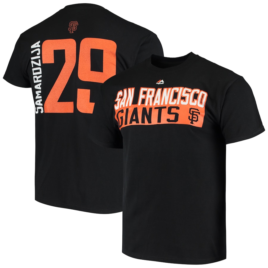 Men's San Francisco Giants Jeff Samardzija Majestic Black Block T-Shirt Men's San Francisco Giants Jeff Samardzija Majestic Black Block T-Shirt