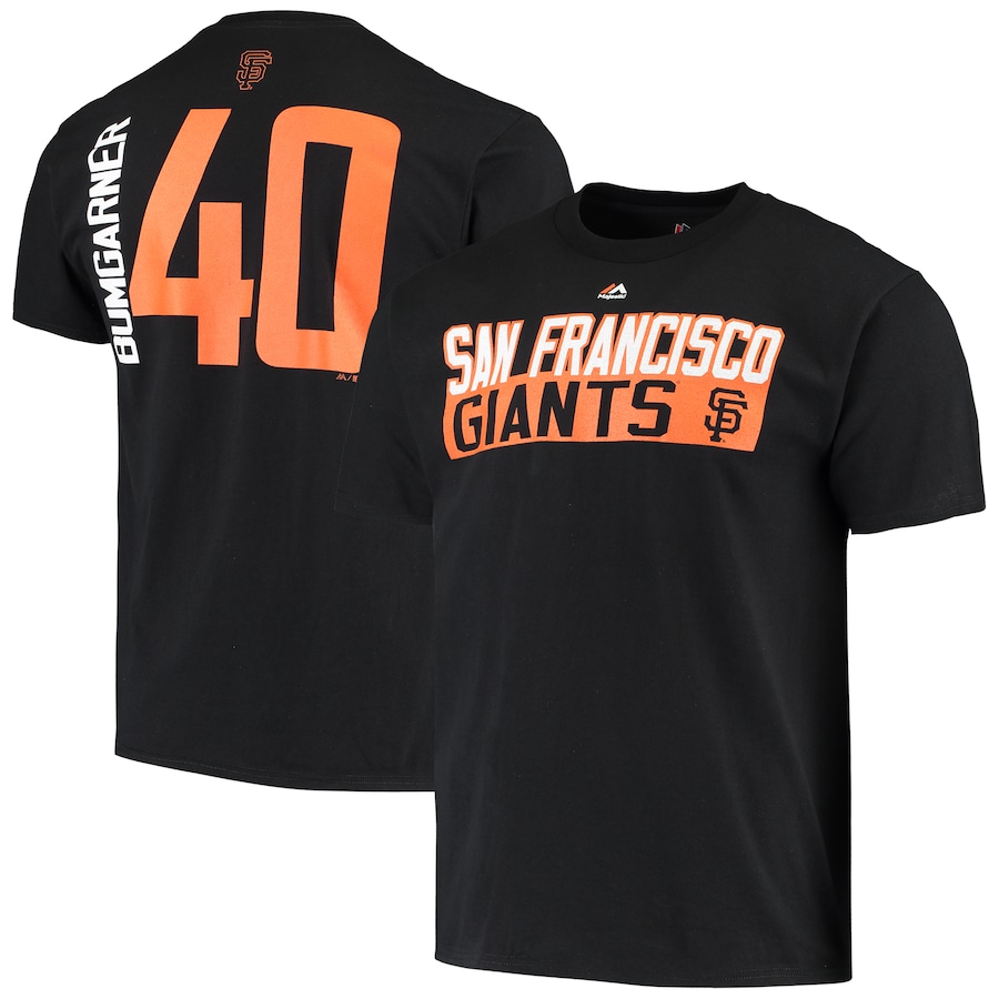 Men's San Francisco Giants Madison Bumgarner Majestic Black Block T-Shirt Men's San Francisco Giants Madison Bumgarner Majestic Black Block T-Shirt