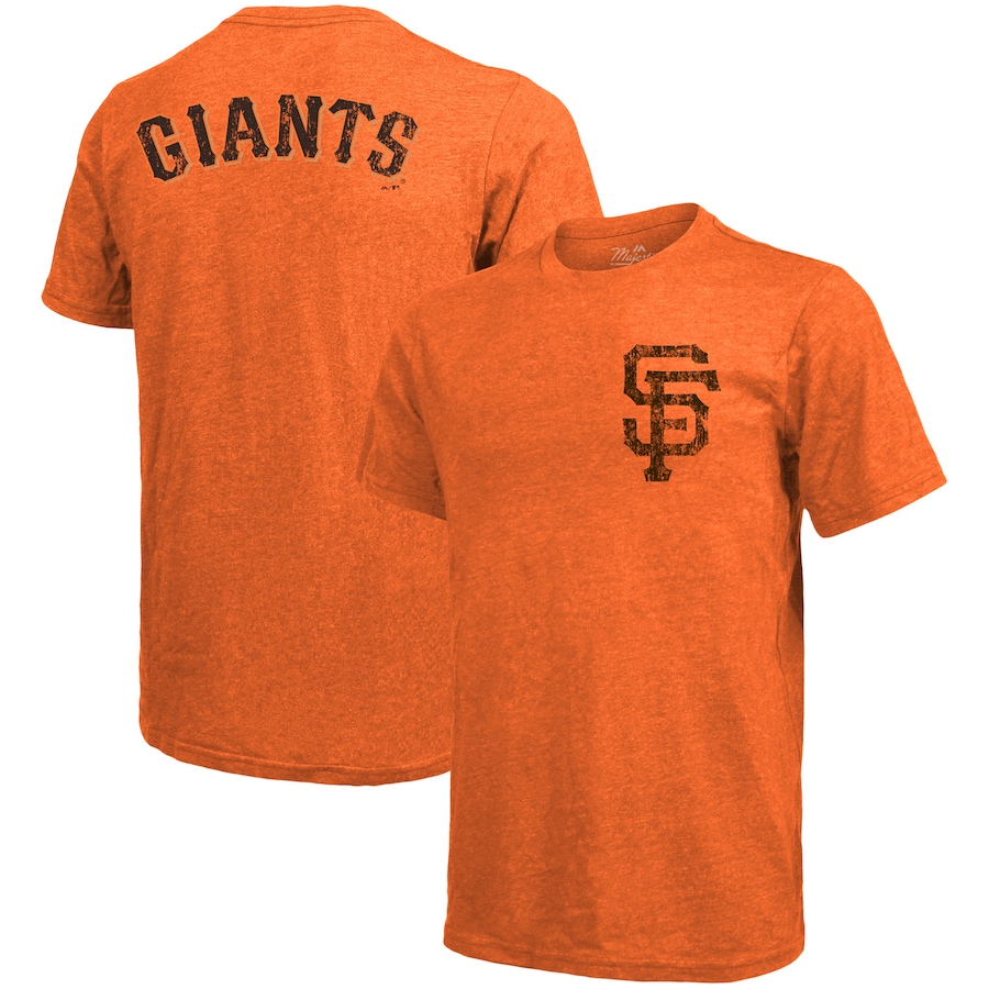 Men's San Francisco Giants Majestic Threads Orange Throwback Logo Tri-Blend T-Shirt Men's San Francisco Giants Majestic Threads Orange Throwback Logo Tri-Blend T-Shirt