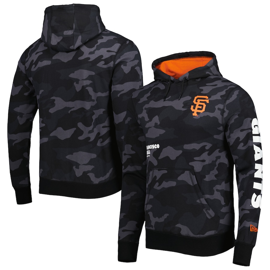Men's San Francisco Giants New Era Black Camo Pullover Hoodie Men's San Francisco Giants New Era Black Camo Pullover Hoodie