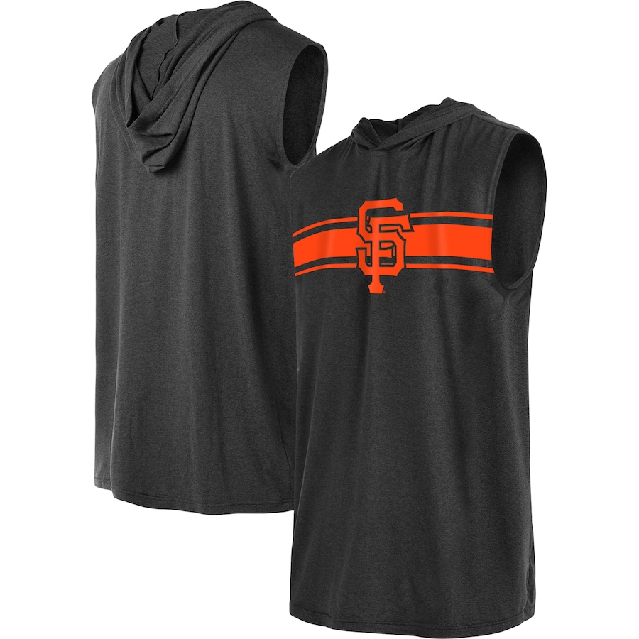 Men's San Francisco Giants New Era Black Sleeveless Pullover Hoodie Men's San Francisco Giants New Era Black Sleeveless Pullover Hoodie