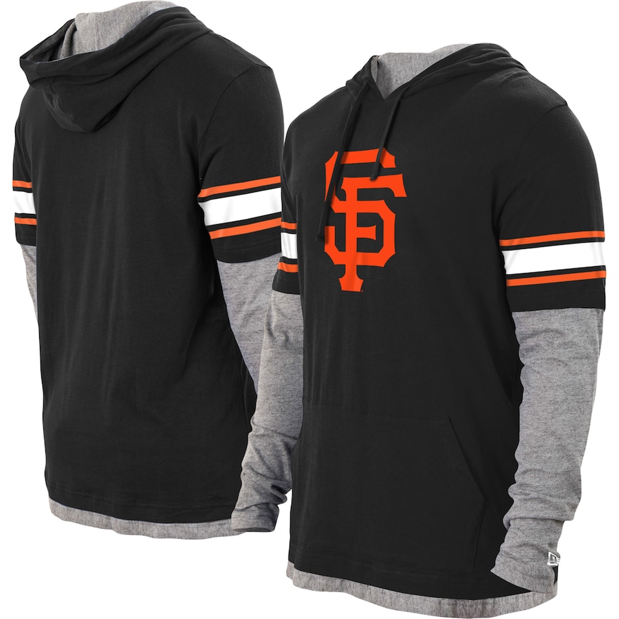 Men's San Francisco Giants New Era Black Twofer Pullover Hoodie Men's San Francisco Giants New Era Black Twofer Pullover Hoodie