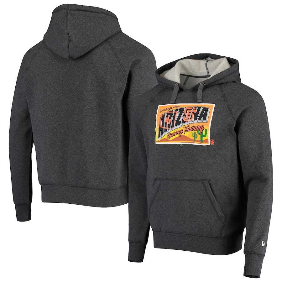 Men's San Francisco Giants New Era Gray Spring Training Greetings From Arizona Raglan Pullover Hoodie Men's San Francisco Giants New Era Gray Spring Training Greetings From Arizona Raglan Pullover Hoodie