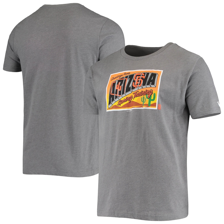 Men's San Francisco Giants New Era Gray Spring Training Greetings T-Shirt Men's San Francisco Giants New Era Gray Spring Training Greetings T-Shirt