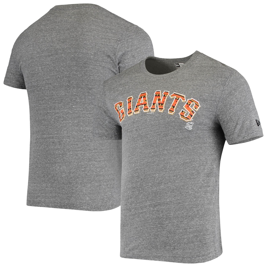 Men's San Francisco Giants New Era Gray Spring Training Tribal Fill Tri-Blend T-Shirt Men's San Francisco Giants New Era Gray Spring Training Tribal Fill Tri-Blend T-Shirt