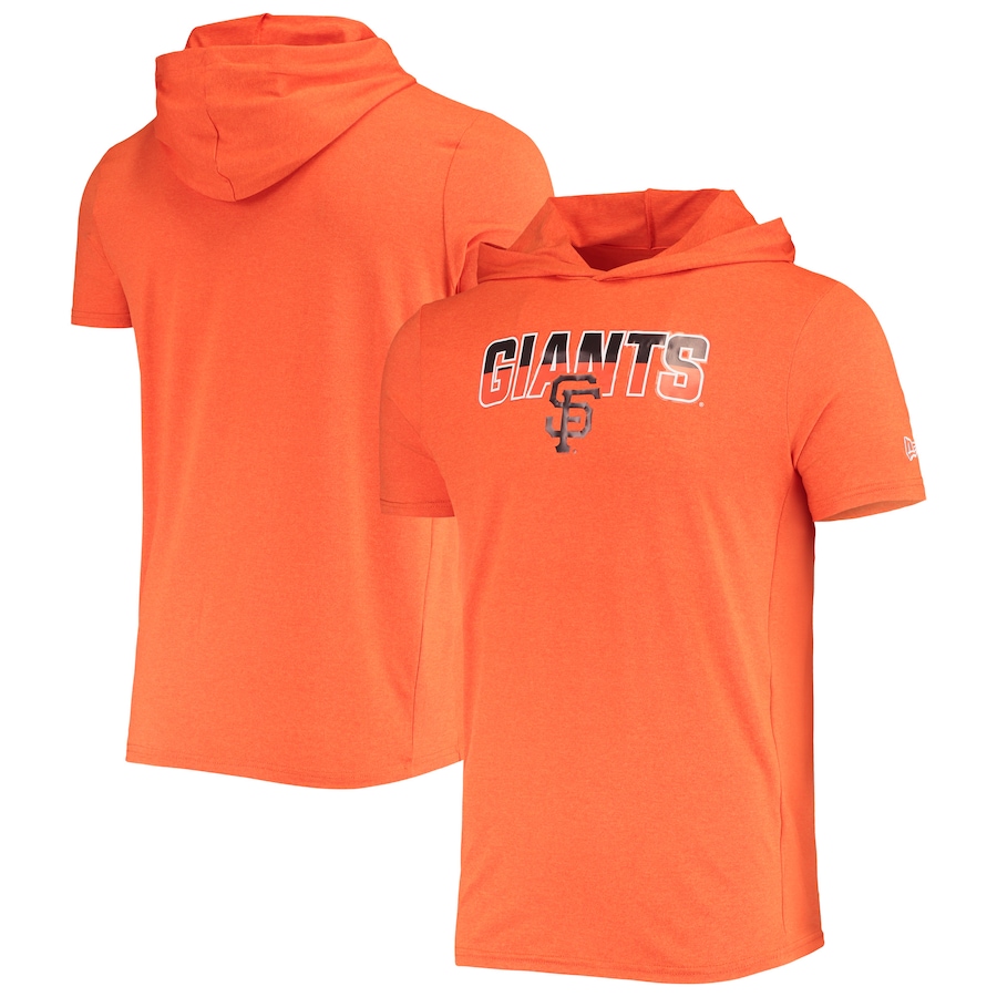 Men's San Francisco Giants New Era Heathered Orange Hoodie T-Shirt Men's San Francisco Giants New Era Heathered Orange Hoodie T-Shirt