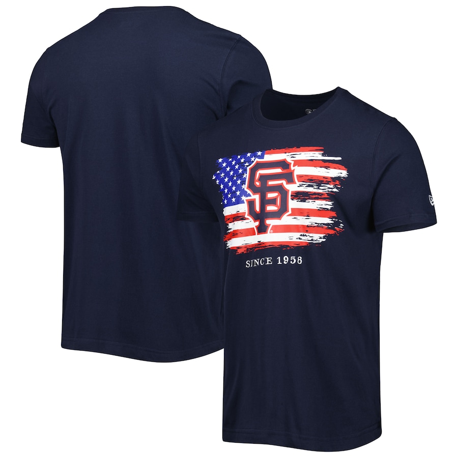 Men's San Francisco Giants New Era Navy 4th of July Jersey T-Shirt
