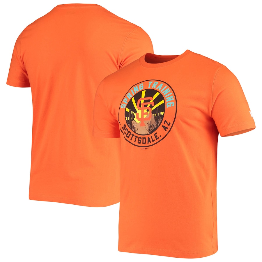 Men's San Francisco Giants New Era Orange Spring Training Circle T-Shirt Men's San Francisco Giants New Era Orange Spring Training Circle T-Shirt