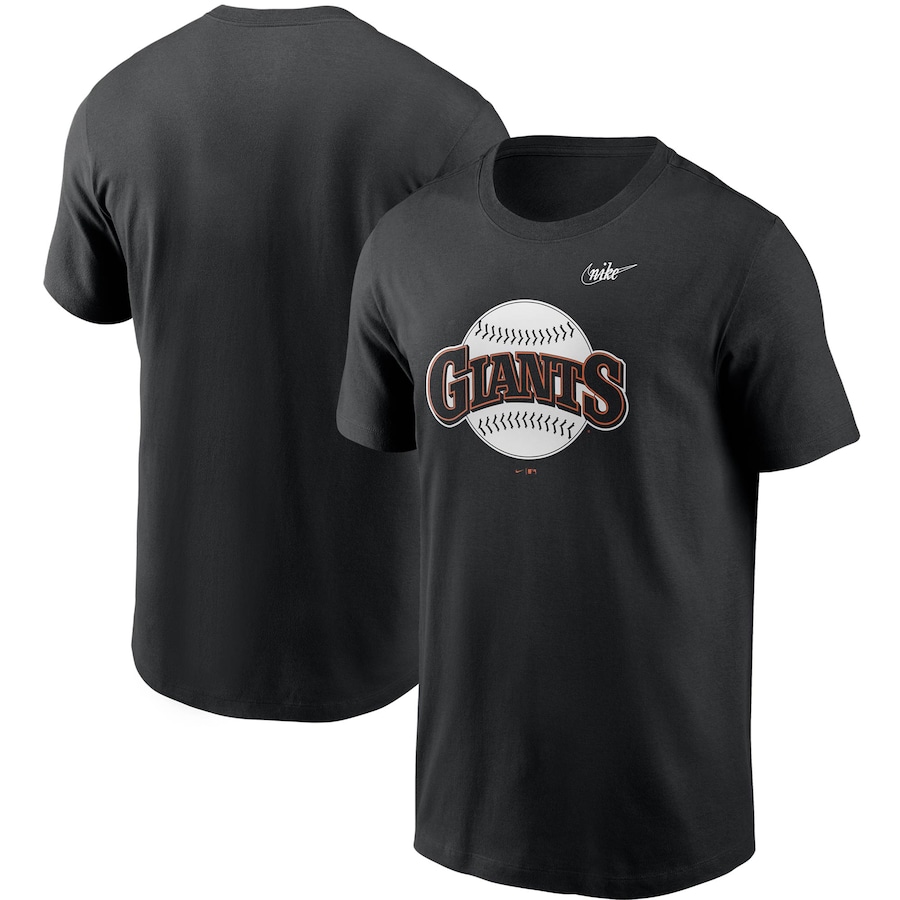 Men's San Francisco Giants Nike Black Cooperstown Collection Logo T-Shirt