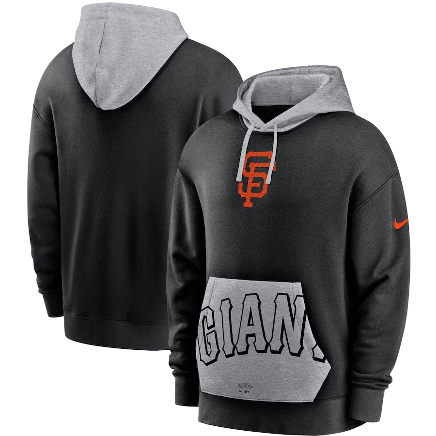Men's San Francisco Giants Nike Black Heritage Tri-Blend Pullover Hoodie Men's San Francisco Giants Nike Black Heritage Tri-Blend Pullover Hoodie