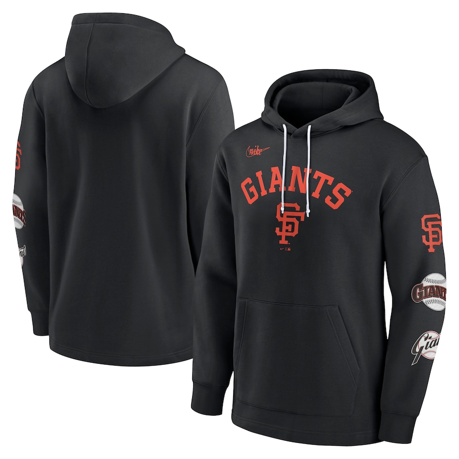 Men's San Francisco Giants Nike Black Rewind Lefty Pullover Hoodie Men's San Francisco Giants Nike Black Rewind Lefty Pullover Hoodie
