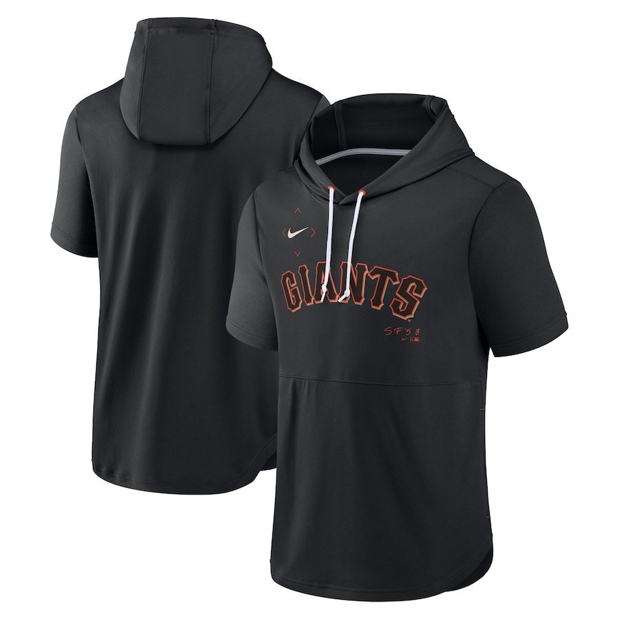 Men's San Francisco Giants Nike Black Springer Short Sleeve Team Pullover Hoodie Men's San Francisco Giants Nike Black Springer Short Sleeve Team Pullover Hoodie