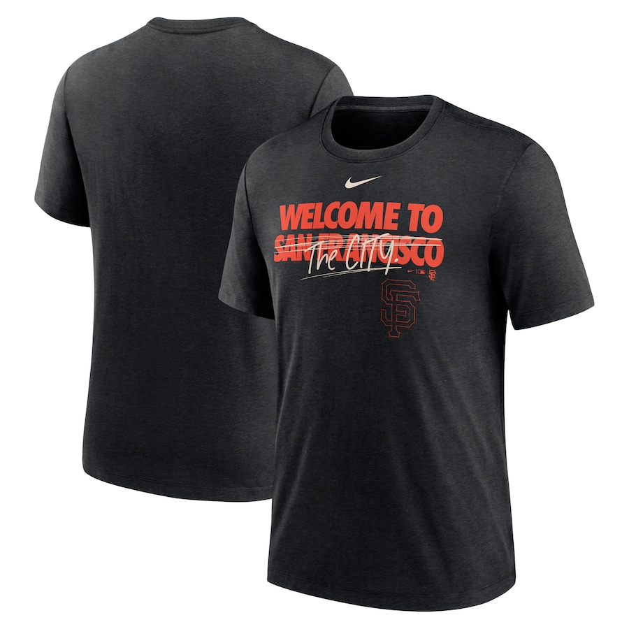 Men's San Francisco Giants Nike Heather Black Home Spin Tri-Blend T-Shirt Men's San Francisco Giants Nike Heather Black Home Spin Tri-Blend T-Shirt