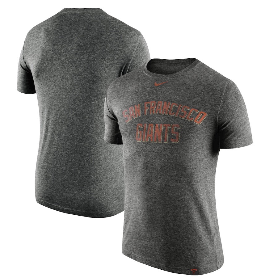 Men's San Francisco Giants Nike Heathered Black Tri-Blend DNA Performance T-Shirt Men's San Francisco Giants Nike Heathered Black Tri-Blend DNA Performance T-Shirt