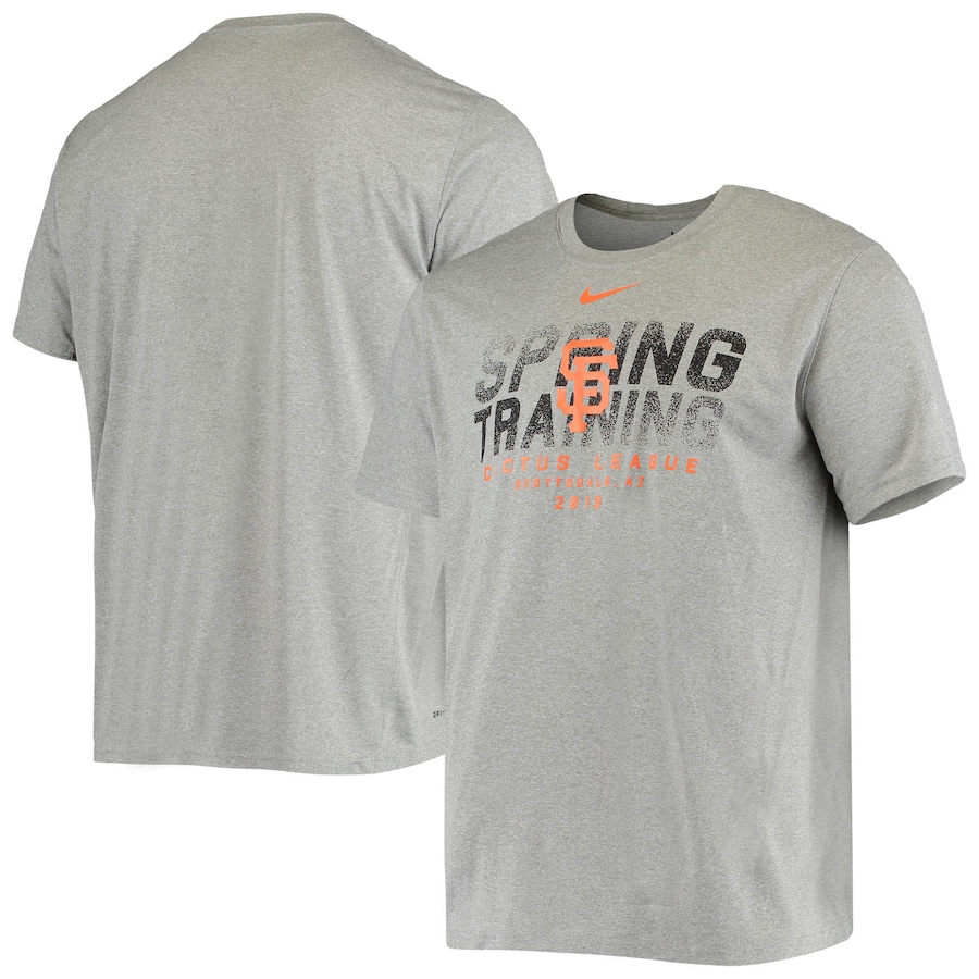 Men's San Francisco Giants Nike Heathered Gray 2019 Spring Training Spirit Performance T-Shirt Men's San Francisco Giants Nike Heathered Gray 2019 Spring Training Spirit Performance T-Shirt