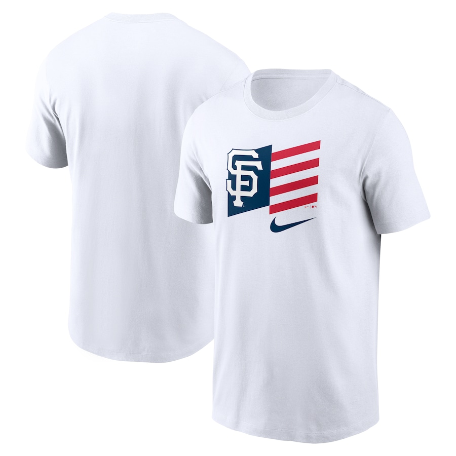 Men's San Francisco Giants Nike White Americana Flag T-Shirt Men's San Francisco Giants Nike White Americana Flag T-Shirt