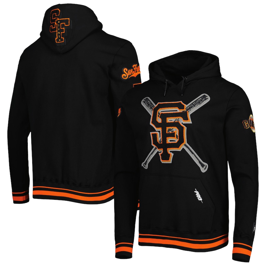 Men's San Francisco Giants Pro Standard Black Mash Up Logo Pullover Hoodie Men's San Francisco Giants Pro Standard Black Mash Up Logo Pullover Hoodie