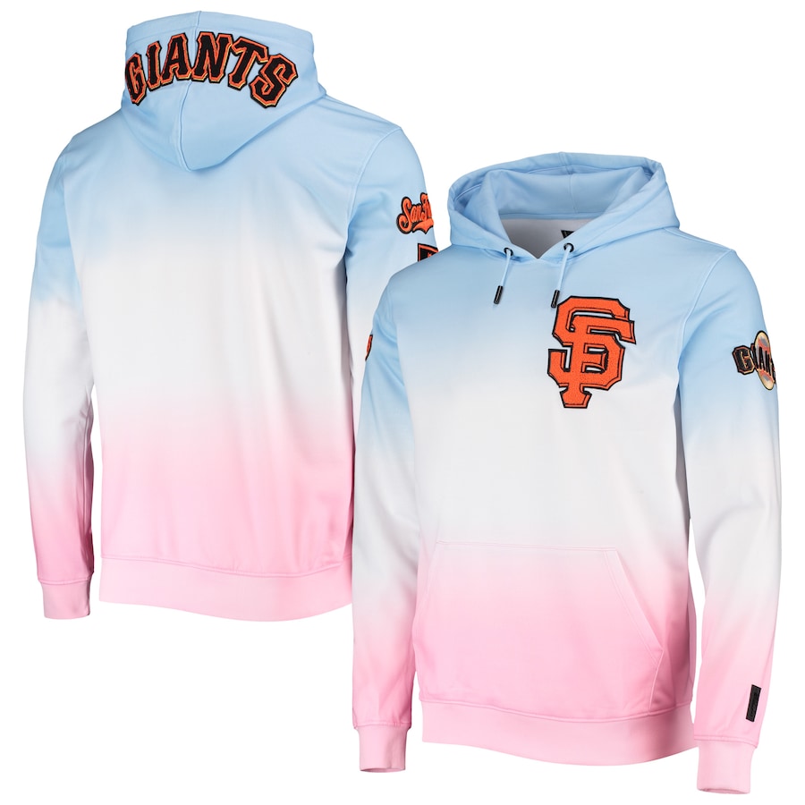 Men's San Francisco Giants Pro Standard Blue/Pink Ombre Pullover Hoodie Men's San Francisco Giants Pro Standard Blue/Pink Ombre Pullover Hoodie