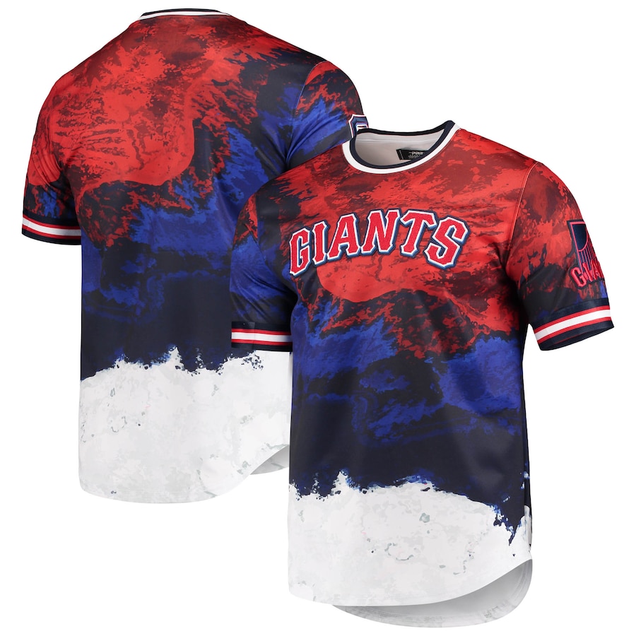 Men's San Francisco Giants Red/Royal Red White And Blue Dip Dye T-Shirt Men's San Francisco Giants Red/Royal Red White And Blue Dip Dye T-Shirt