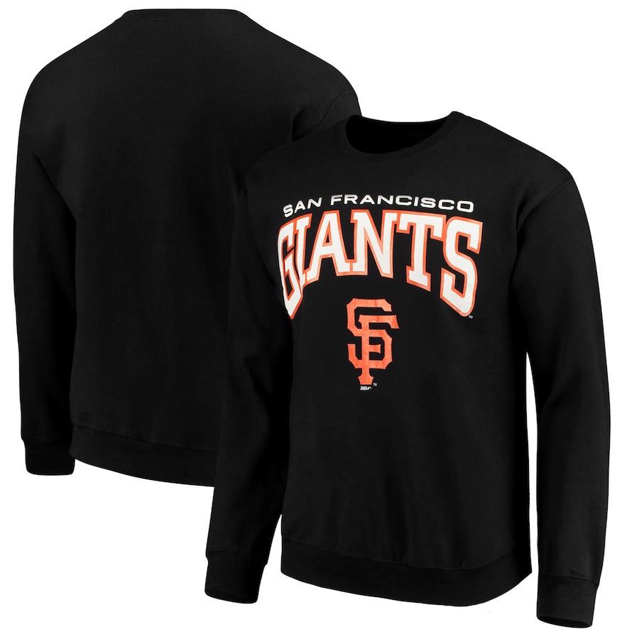 Men's San Francisco Giants Stitches Black Pullover Crew Sweatshirt Men's San Francisco Giants Stitches Black Pullover Crew Sweatshirt