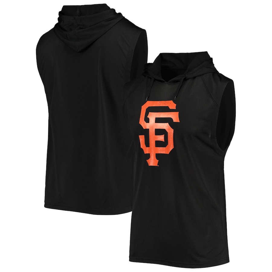 Men's San Francisco Giants Stitches Black Sleeveless Pullover Hoodie Men's San Francisco Giants Stitches Black Sleeveless Pullover Hoodie